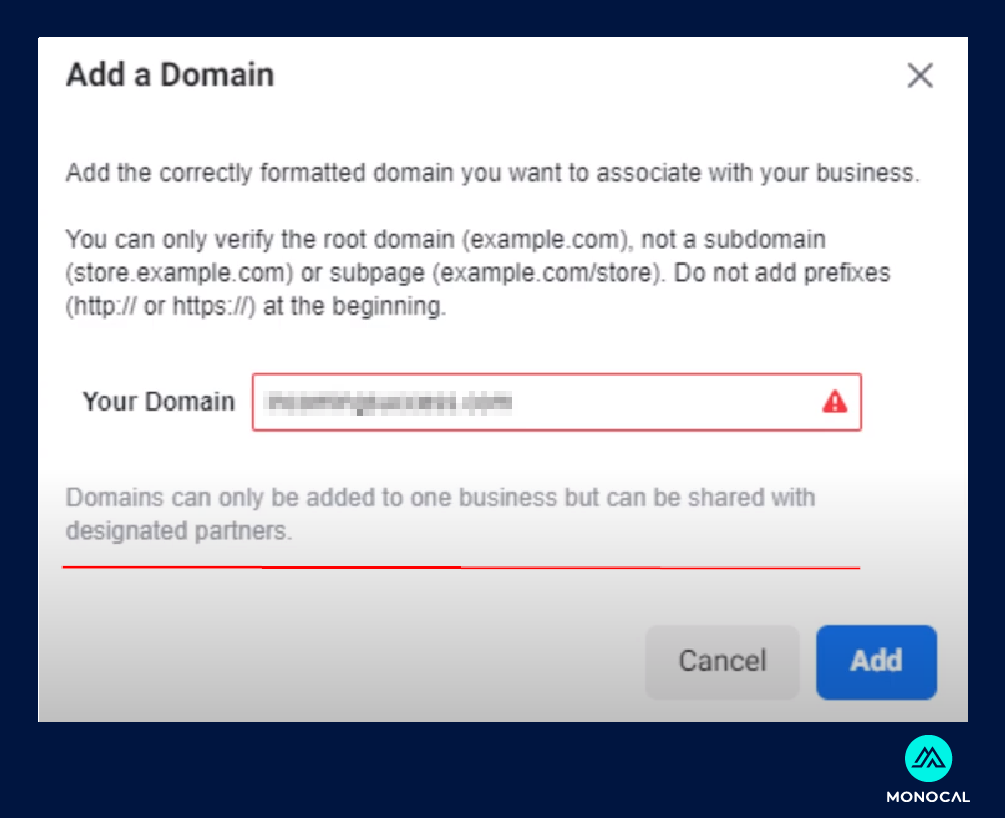 cara verify domain facebook -domain verified by other business