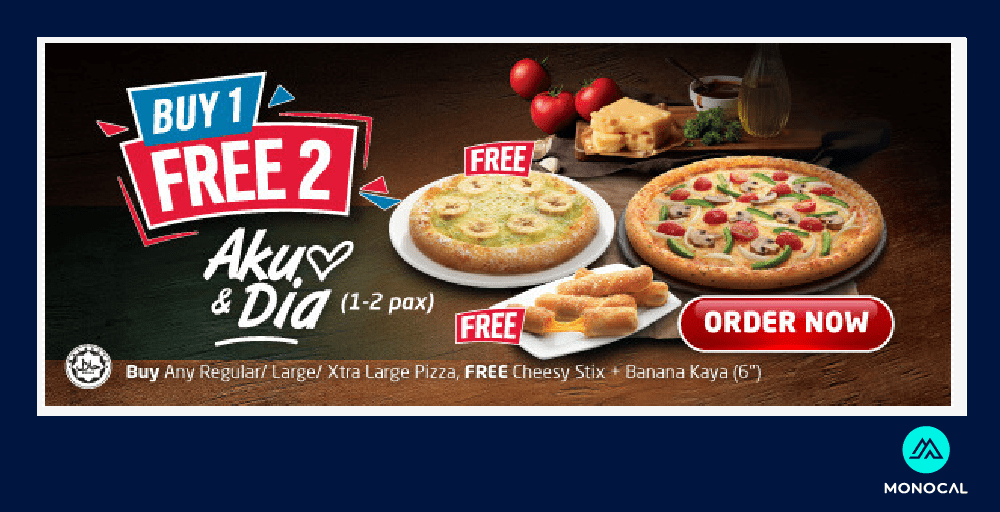 Cara tingkatkan sales dengan buy 1 free 2 dominos