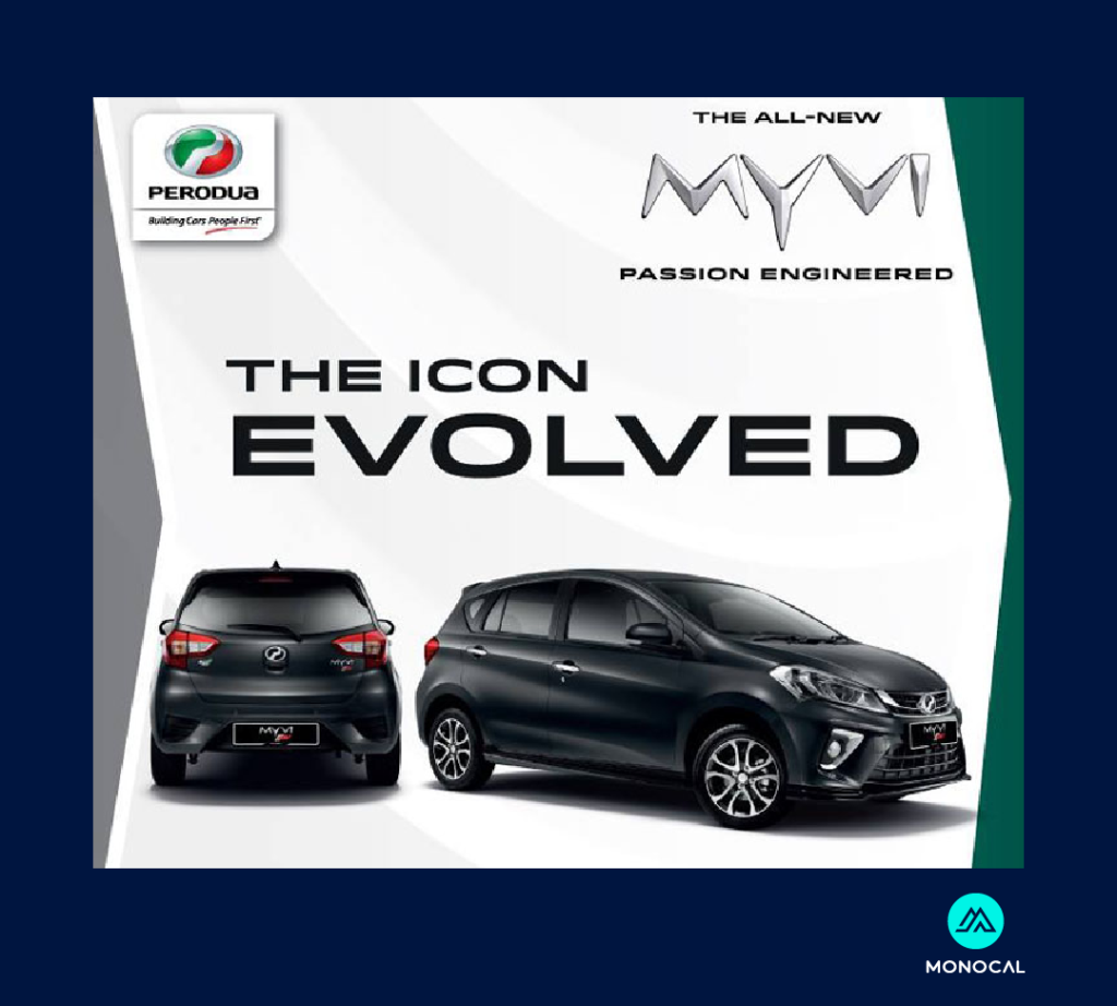 contoh copywriting terbaik dari perodua myvi 2018 yang memfokuskan rekaan serba baru myvi