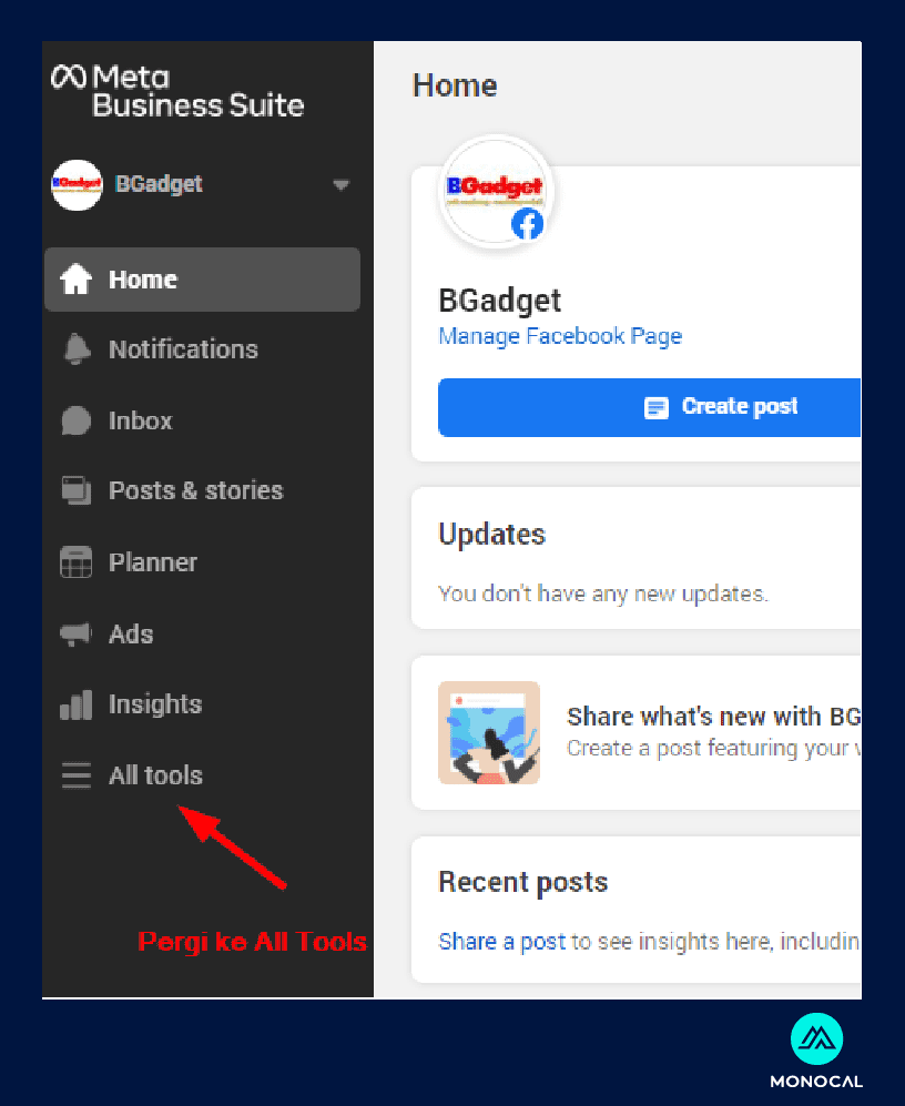cara daftar facebook business suite 05 menu all tools